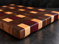 Walnut, Maple & Purpleheart End-Grain Cutting Board