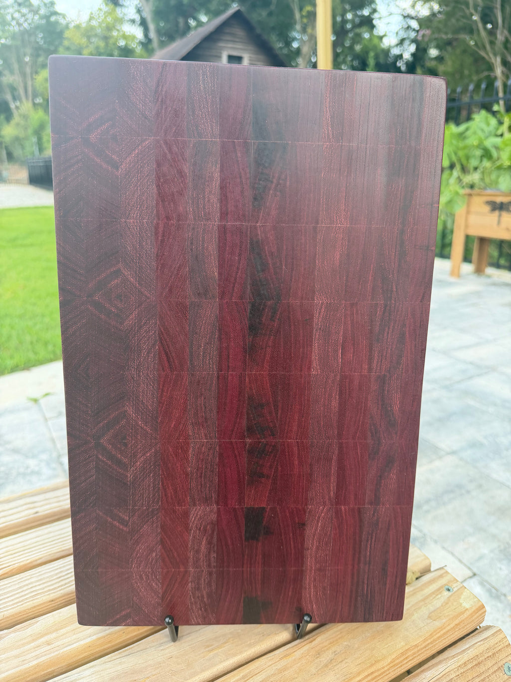 Purple Heart End Grain Cutting Board – Handmade Hardwood Board (17x10x2)