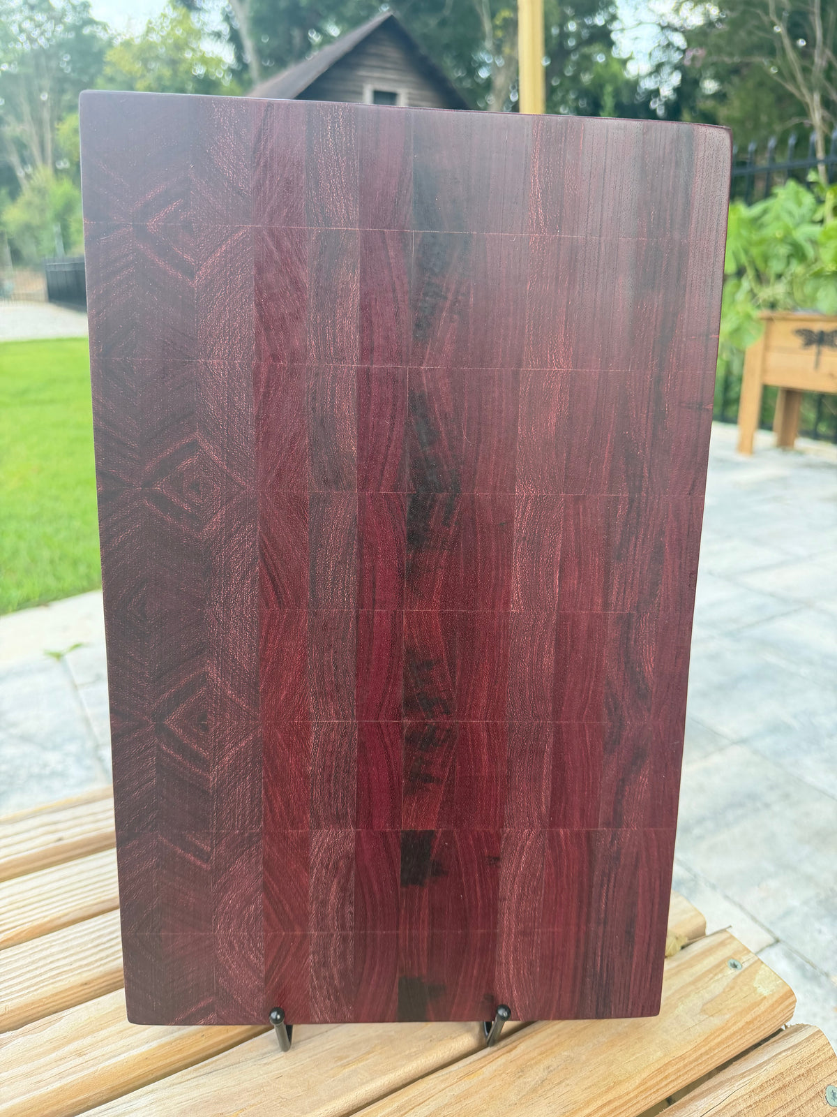 Purple Heart End Grain Cutting Board – Handmade Hardwood Board (17x10x2)
