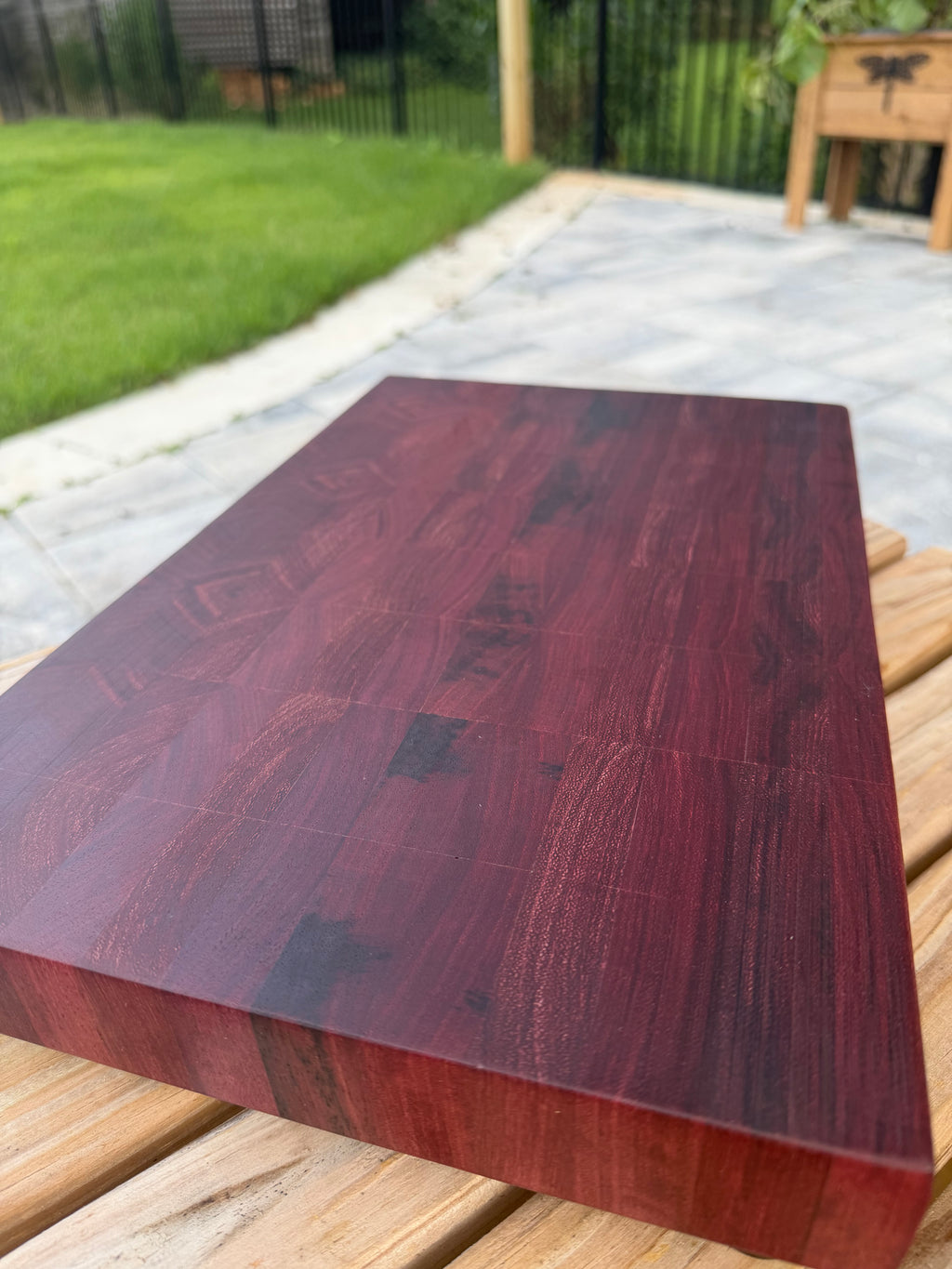 Purple Heart End Grain Cutting Board – Handmade Hardwood Board (17x10x2)