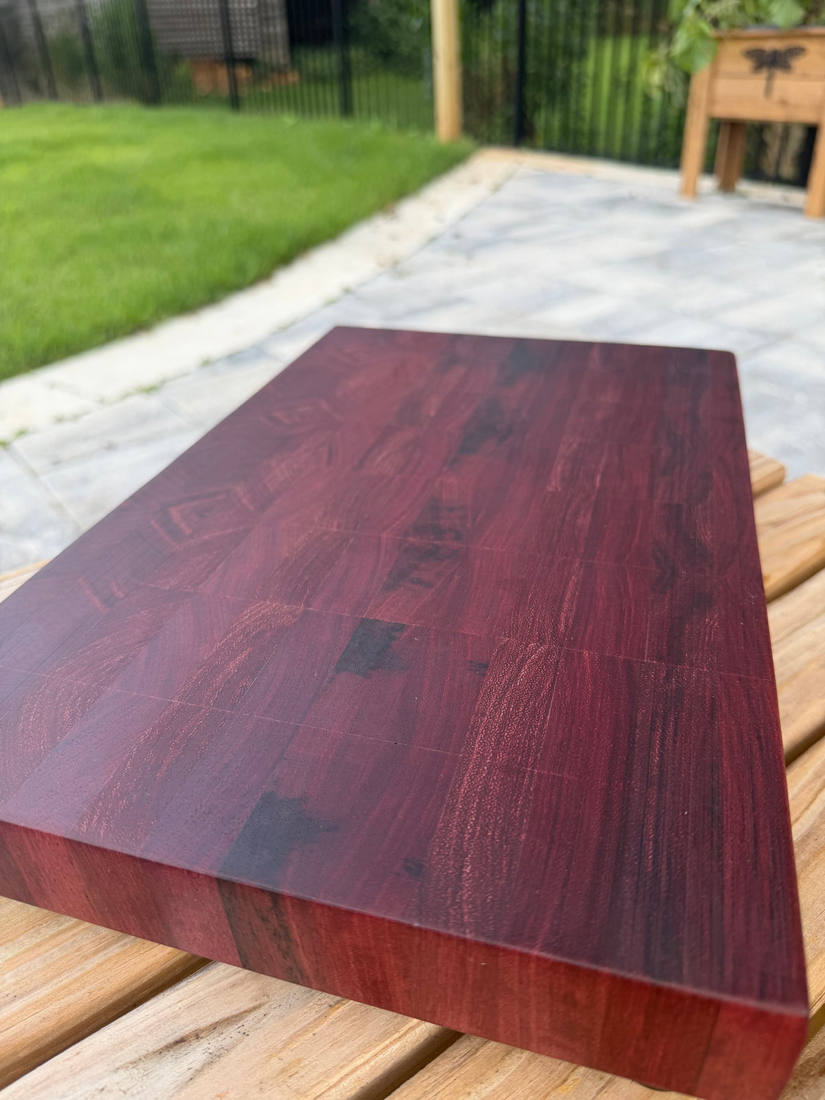 Purple Heart End Grain Cutting Board – Handmade Hardwood Board (17x10x2)