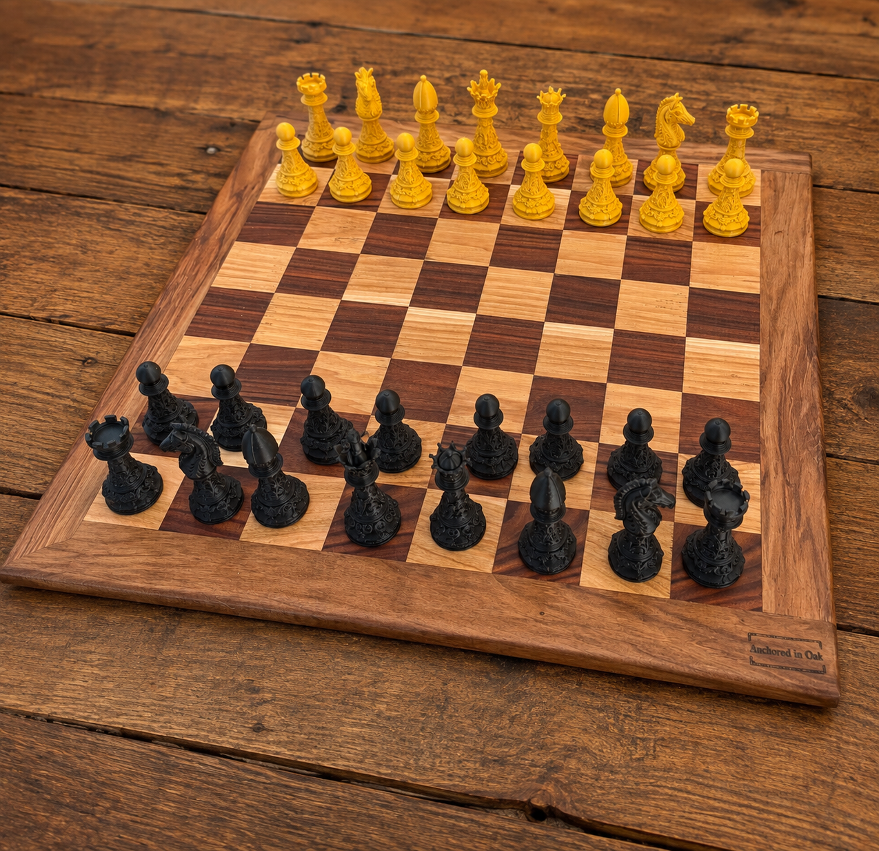 Zebrawood, Maple & Sweet Gum Chess Board – 16x16 inch
