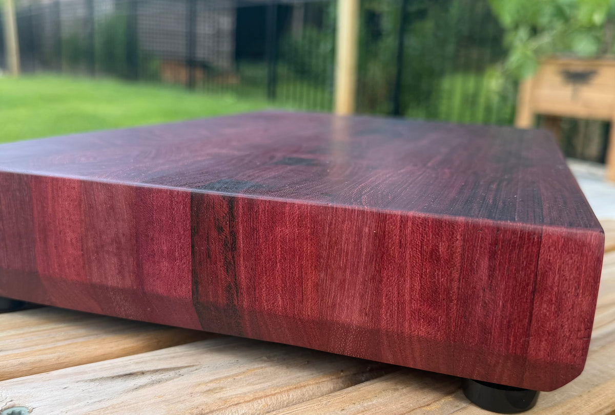 Purple Heart End Grain Cutting Board – Handmade Hardwood Board (17x10x2)