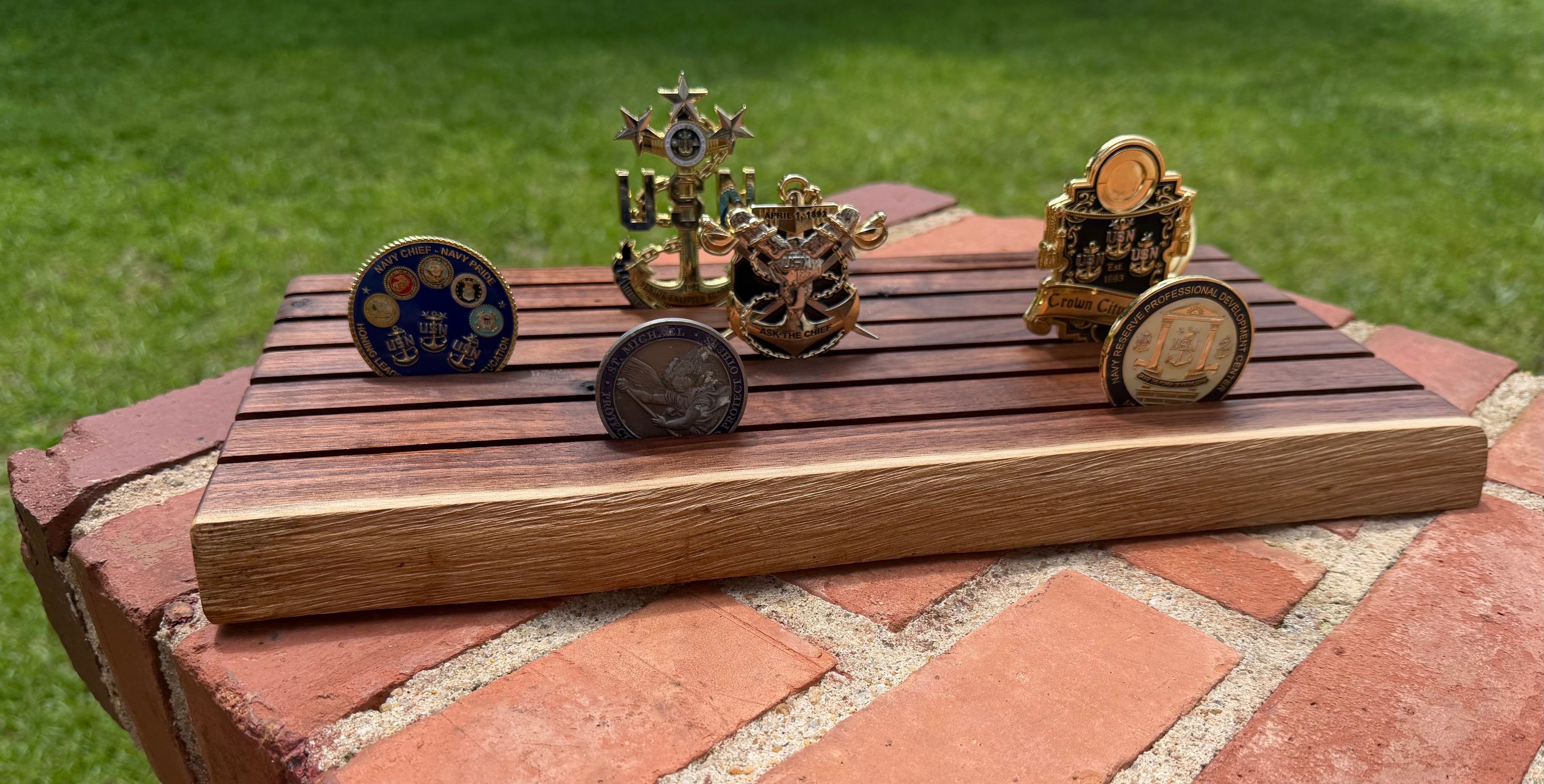 Walnut Live Edge Desktop Military Challenge Coin Holder