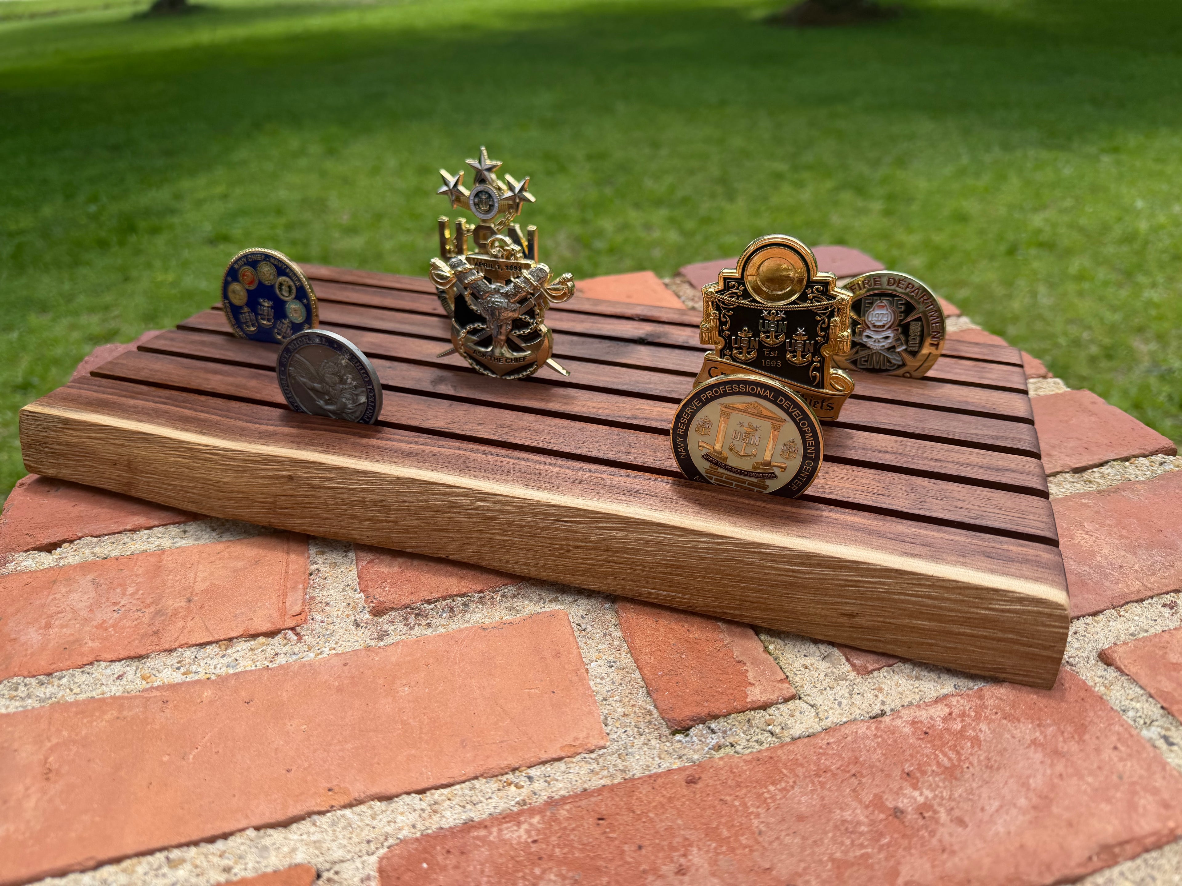 Walnut Live Edge Desktop Military Challenge Coin Holder